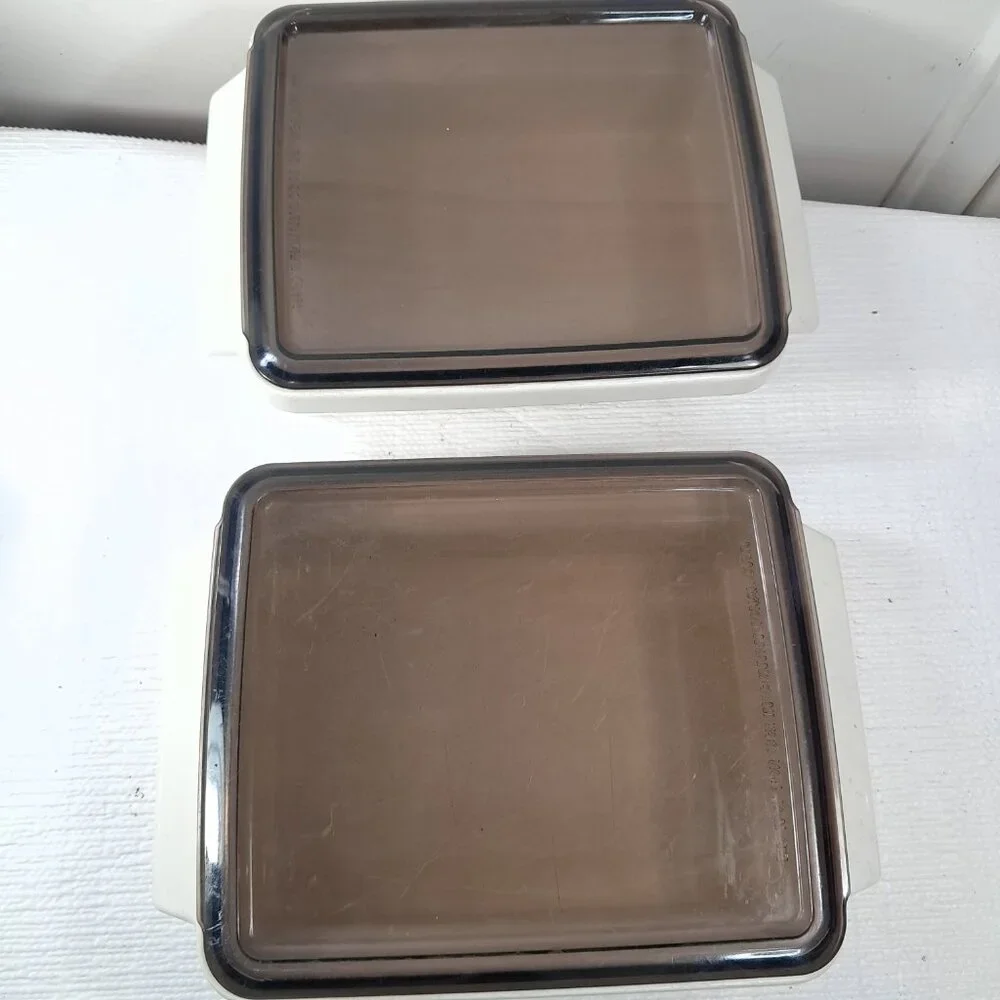 Vintage Litton Ware Conventional Oven‎ Microwave Lidded Cookware set 2 w/ lids